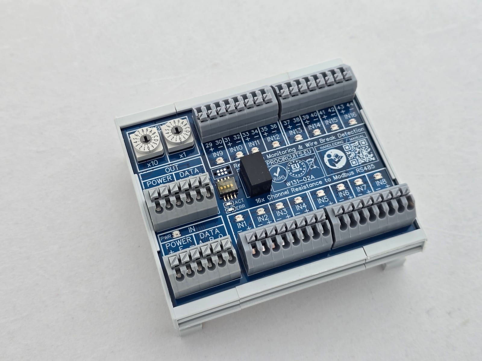Modbus-module op DIN-rail